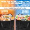 Black Insulated Food Delivery Bag 16 x 13 x 9 Inches, Insulated Grocery Bags with Zippered Top, Pack of 30 Heavy Duty Catering Bag for Food Deliveries