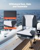 Boat Seat, Low Backrest, Folding Fishing Boat Seat with Thickened Sponge Cushion & Waterproof PVC Leather, Aluminum Alloy Hinges